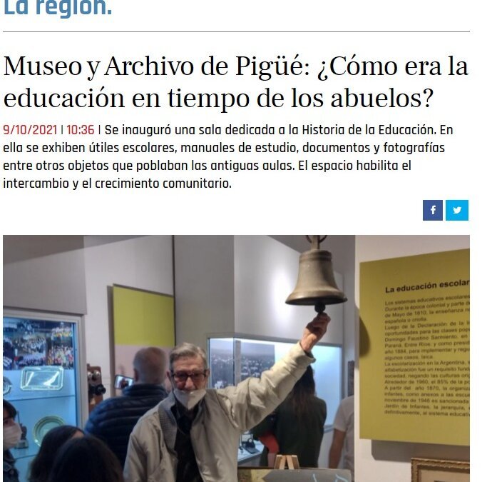 Museo y Archivo de Pigüé: ¿Cómo era la educación en tiempo de los abuelos?